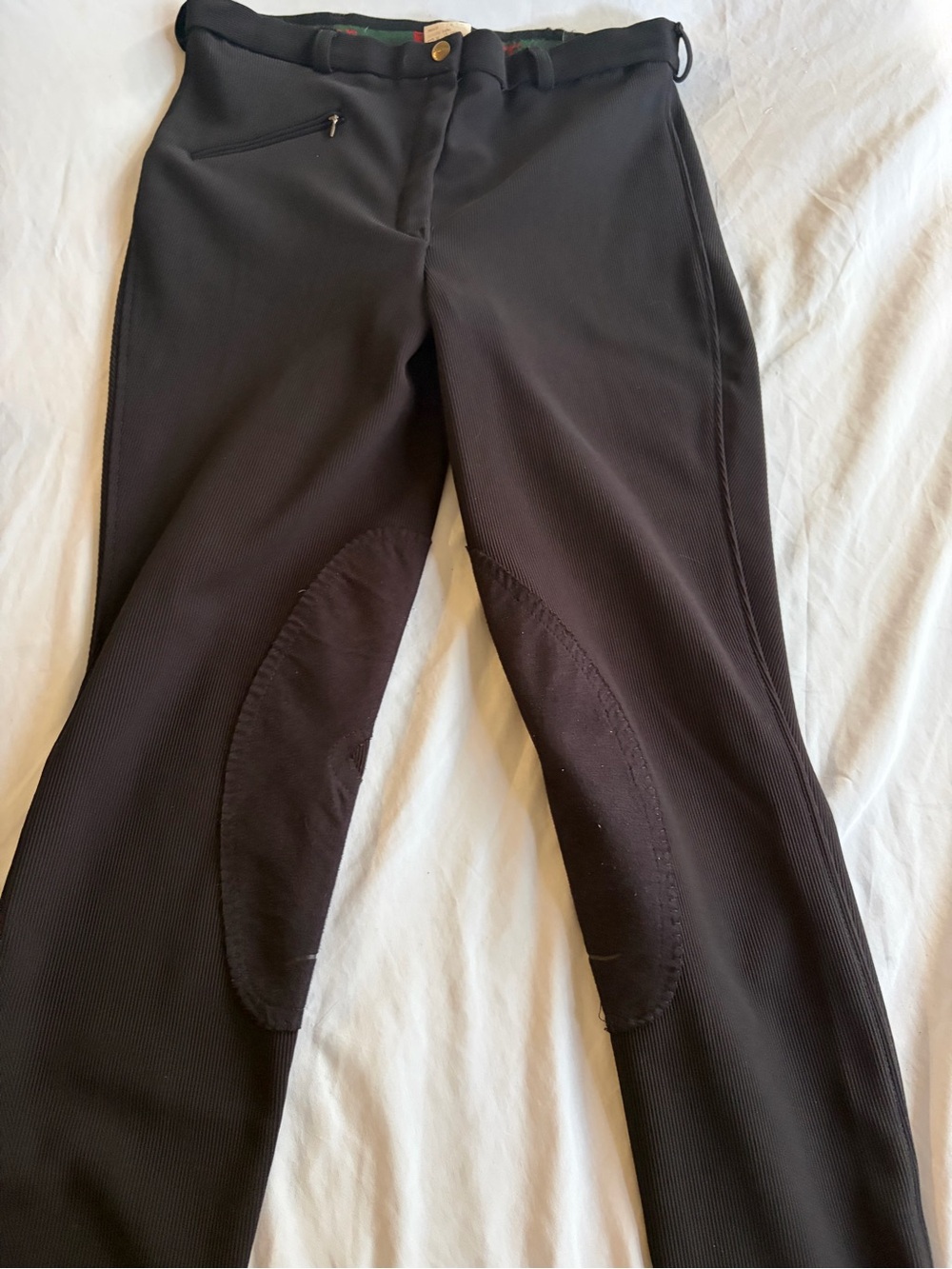 TuffRider Women's Riding Breeches Size 32 Black Equestrian Knee Patch